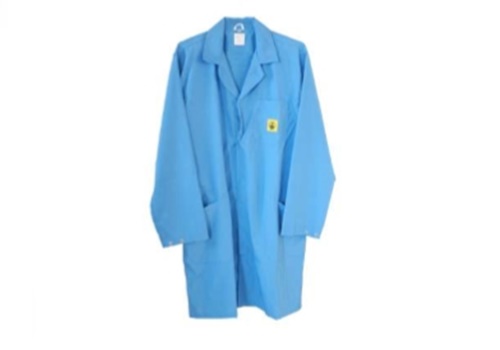 เสื้อกราวด์กันไฟฟ้าสถิตสีฟ้า Esd blue lab coat